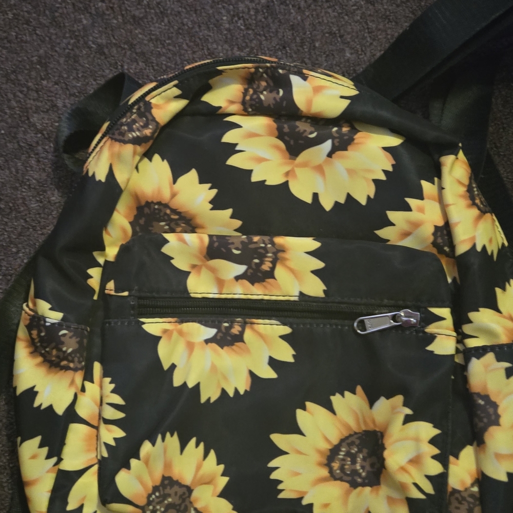 Sunflower Print Backpack